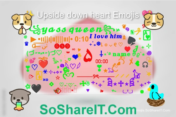 3+ Upside down heart Emojis | ۵ ᜊ ♡ 𓆩♡𓆪 | Copy & Paste